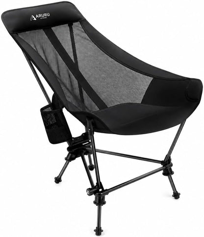 Camping Chair, Outdoor Reclining Chair, Lightweight, Aluminum Alloy, Swing Chair, Foldable, Compact, High Back, Mesh, Breathable, Low Chair, Portable, Convenient Storage Bag Included, Camping, Chair