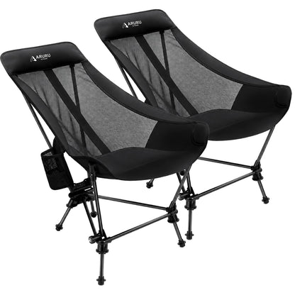 Camping Chair, Outdoor Reclining Chair, Lightweight, Aluminum Alloy, Swing Chair, Foldable, Compact, High Back, Mesh, Breathable, Low Chair, Portable, Convenient Storage Bag Included, Camping, Chair