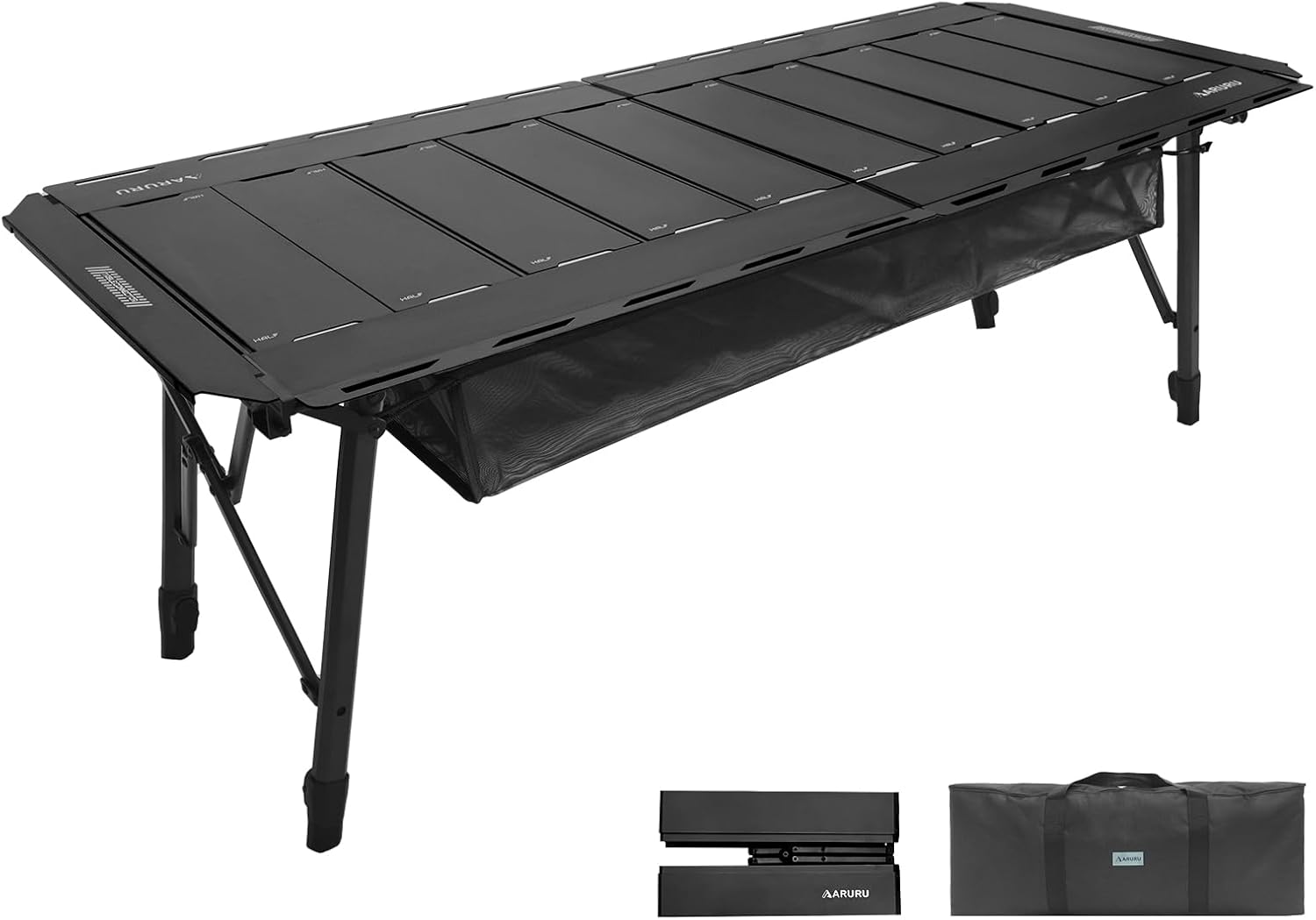 IGT Table, 5 Units, Outdoor Table, Height Adjustable, 53.8 x 22.8 inches (137 x 58 cm), Aluminum, Load Capacity 110.2 lbs (50 kg), IGT Standard, For BBQs, Camping, Bonfire Stands, Foldable