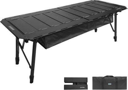 IGT Table, 5 Units, Outdoor Table, Height Adjustable, 53.8 x 22.8 inches (137 x 58 cm), Aluminum, Load Capacity 110.2 lbs (50 kg), IGT Standard, For BBQs, Camping, Bonfire Stands, Foldable