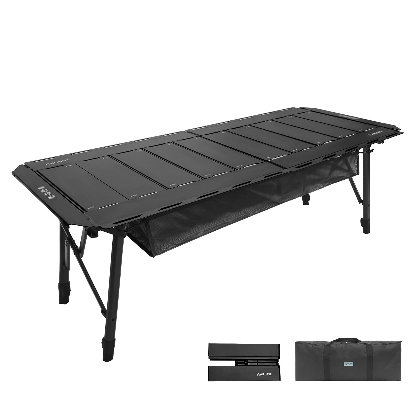 IGT Table, 2.5 Units, Compatible with Standard IGT Standards, Camping Table, Aluminum, Foldable, Stepless Height Adjustment, 17.3 - 26.6 inches (44 - 67.5 cm), Load Capacity 66.1 lbs (30 kg