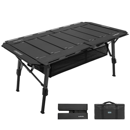 IGT Table, 5 Units, Outdoor Table, Height Adjustable, 53.8 x 22.8 inches (137 x 58 cm), Aluminum, Load Capacity 110.2 lbs (50 kg), IGT Standard, For BBQs, Camping, Bonfire Stands, Foldable