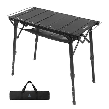 IGT Table, 5 Units, Outdoor Table, Height Adjustable, 53.8 x 22.8 inches (137 x 58 cm), Aluminum, Load Capacity 110.2 lbs (50 kg), IGT Standard, For BBQs, Camping, Bonfire Stands, Foldable