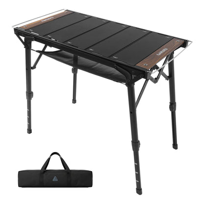 IGT Table, 5 Units, Outdoor Table, Height Adjustable, 53.8 x 22.8 inches (137 x 58 cm), Aluminum, Load Capacity 110.2 lbs (50 kg), IGT Standard, For BBQs, Camping, Bonfire Stands, Foldable