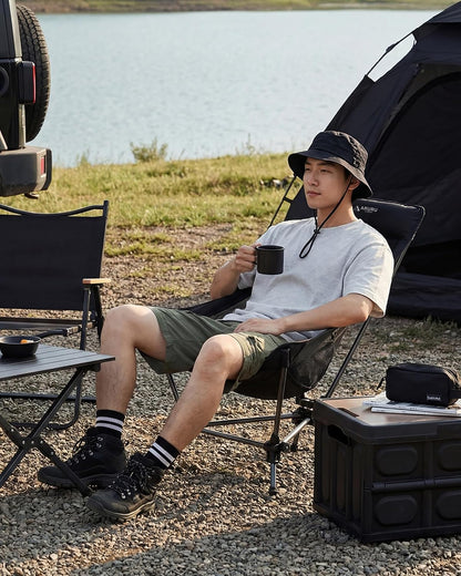 Camping Chair, Outdoor Reclining Chair, Lightweight, Aluminum Alloy, Swing Chair, Foldable, Compact, High Back, Mesh, Breathable, Low Chair, Portable, Convenient Storage Bag Included, Camping, Chair