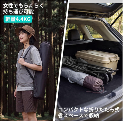 アウトドアワゴン兼チェア 2WAY キャリーワゴン 【耐荷重110kg / 運搬60kg】 折りたたみ アウトドアチェア キャンプ椅子 ストッパー付き 枕・小物袋・収納バッグ付属 公園 運動会 BBQ 釣り 収束式 軽量 コンパクト (ブラック)